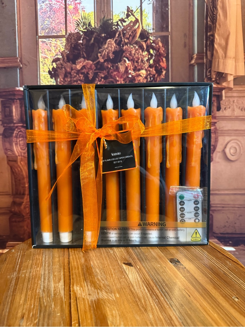 LED 10” Flameless Faux Drip Taper Flicker Candles 8 Set Remote NWT Battery Op